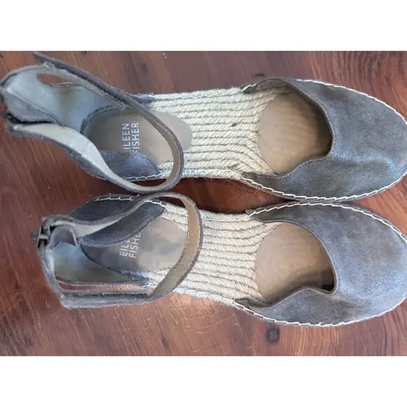 Eileen Fisher Woman's Lala Brown Metallic Espadrille Flat Sandals Sz 7 NEW - Picture 12 of 16